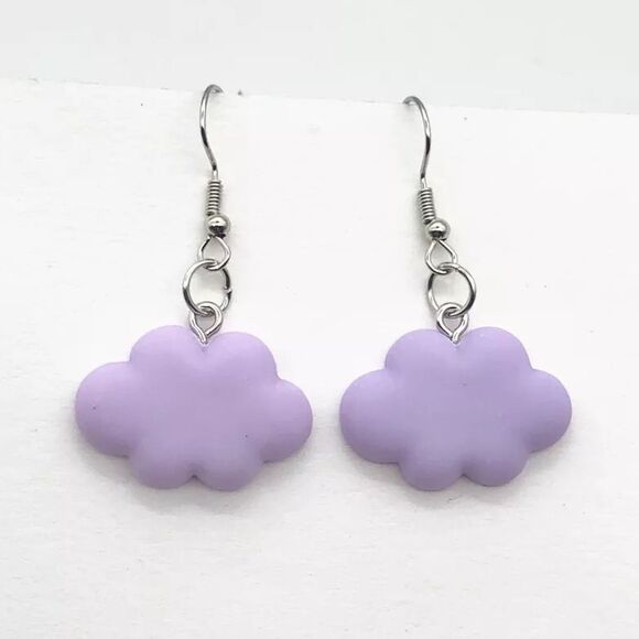 🆕Purple Cloud Charm Dangle Earrings - Picture 4 of 7